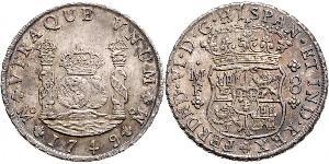 8 Real Vizekönigreich Neuspanien (1519 - 1821) Silber Ferdinand VI. von Spanien (1713-1759)