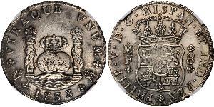 8 Real Vizekönigreich Neuspanien (1519 - 1821) Silber Philip V von Spanien (1683-1746)