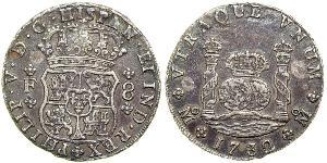 8 Real Vizekönigreich Neuspanien (1519 - 1821) Silber Philip V von Spanien (1683-1746)