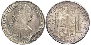 8 Real Vizekönigreich Neuspanien (1519 - 1821) Silber Karl IV (1748-1819)