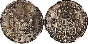 8 Real Vizekönigreich Neuspanien (1519 - 1821) Silber Philip V von Spanien (1683-1746)