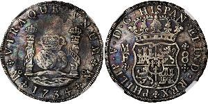 8 Real Vizekönigreich Neuspanien (1519 - 1821) Silber Philip V von Spanien (1683-1746)