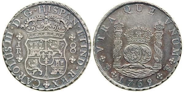 8 Real Bolivia / Viceroyalty of Peru (1542 - 1824) Silver Charles III of Spain (1716 -1788)