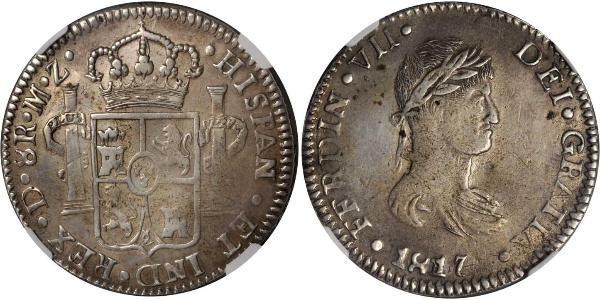 8 Real First Mexican Empire (1821 - 1823) Silver Ferdinand VII of Spain (1784-1833)