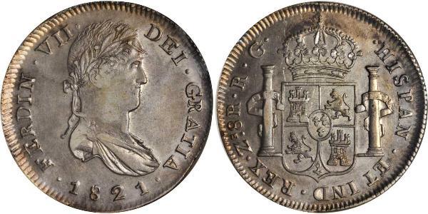 8 Real First Mexican Empire (1821 - 1823) Silver Ferdinand VII of Spain (1784-1833)