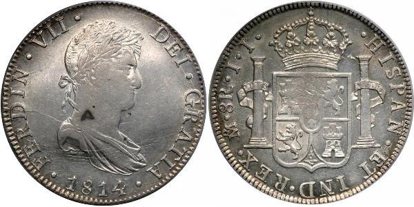 8 Real First Mexican Empire (1821 - 1823) Silver Ferdinand VII of Spain (1784-1833)