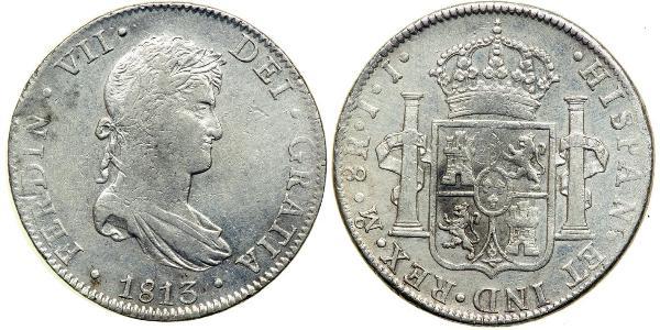 8 Real First Mexican Empire (1821 - 1823) Silver Ferdinand VII of Spain (1784-1833)