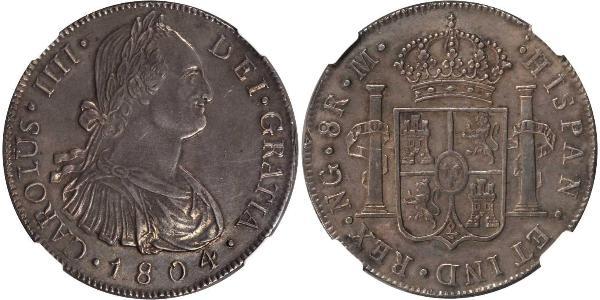 8 Real Guatemala Silver Charles IV of Spain (1748-1819)