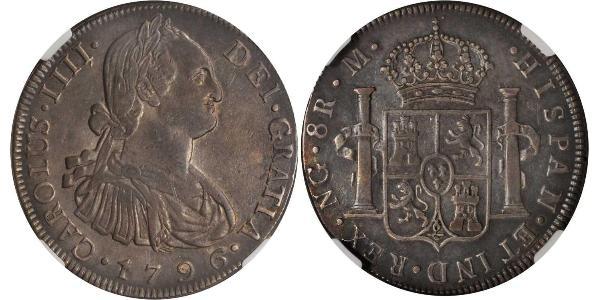 8 Real Guatemala Silver Charles IV of Spain (1748-1819)
