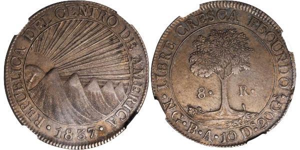8 Real Guatemala / Federal Republic of Central America (1823 - 1838) Silver 