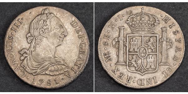 8 Real Peru Silver Charles III of Spain (1716 -1788)