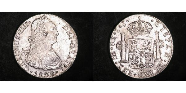 8 Real Peru Silver Charles IV of Spain (1748-1819)