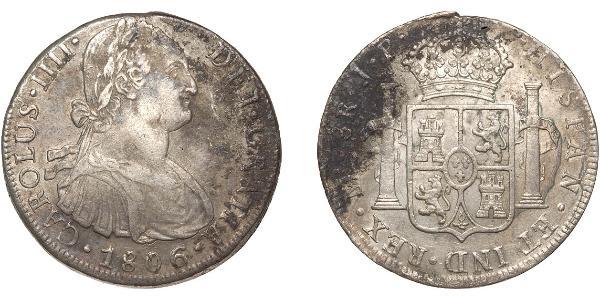 8 Real Peru Silver Charles IV of Spain (1748-1819)