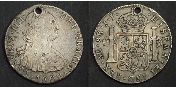 8 Real Peru Silver Charles IV of Spain (1748-1819)