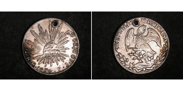 8 Real Second Federal Republic of Mexico (1846 - 1863) Silver 