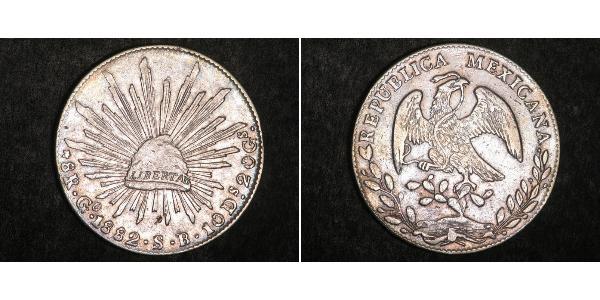 8 Real Second Federal Republic of Mexico (1846 - 1863) Silver 