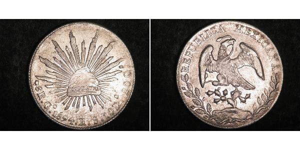 8 Real Second Federal Republic of Mexico (1846 - 1863) Silver 