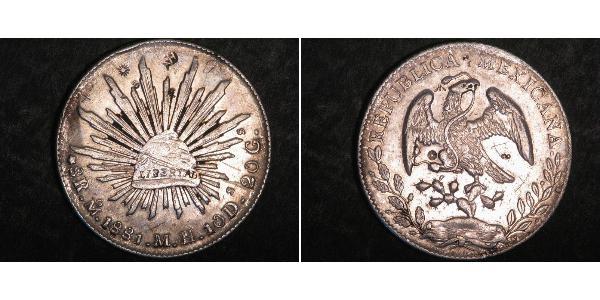 8 Real Second Federal Republic of Mexico (1846 - 1863) Silver 