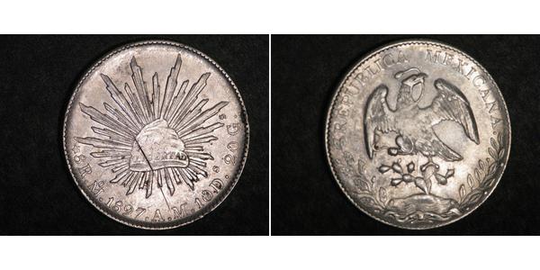 8 Real Second Federal Republic of Mexico (1846 - 1863) Silver 