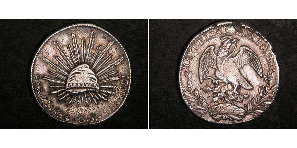 8 Real Second Federal Republic of Mexico (1846 - 1863) Silver 
