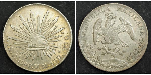 8 Real Second Federal Republic of Mexico (1846 - 1863) Silver 