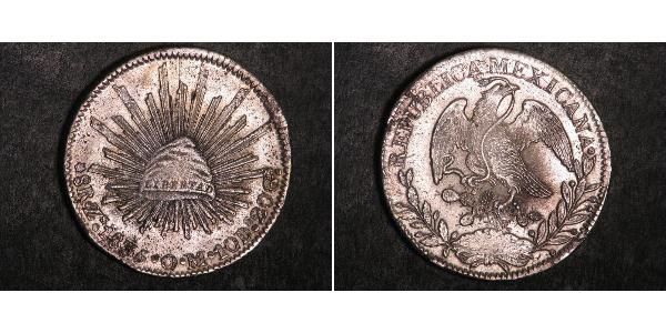 8 Real Second Federal Republic of Mexico (1846 - 1863) Silver 