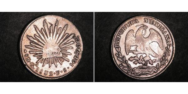 8 Real Second Federal Republic of Mexico (1846 - 1863) Silver 