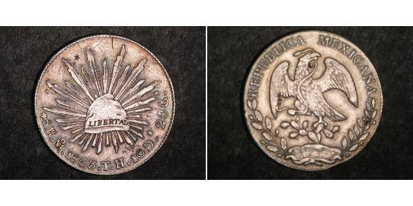 8 Real Second Federal Republic of Mexico (1846 - 1863) Silver 
