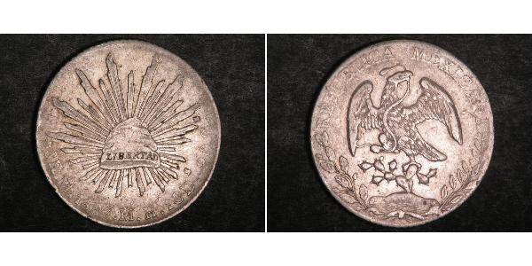 8 Real Second Federal Republic of Mexico (1846 - 1863) Silver 