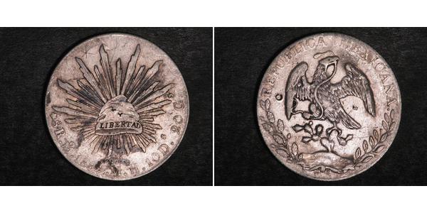 8 Real Second Federal Republic of Mexico (1846 - 1863) Silver 