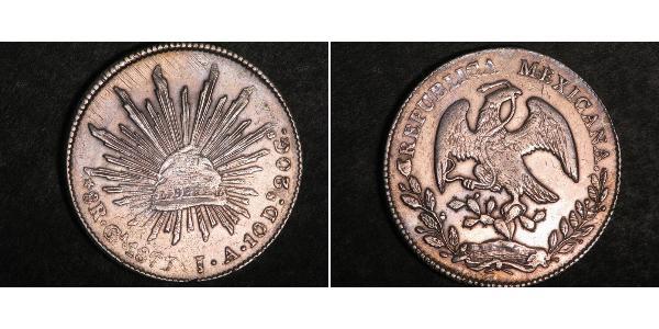 8 Real Second Federal Republic of Mexico (1846 - 1863) Silver 