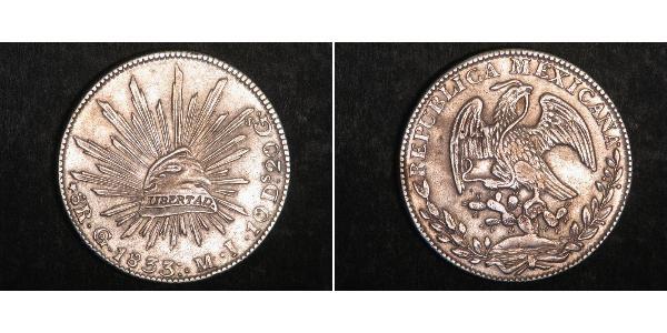 8 Real Second Federal Republic of Mexico (1846 - 1863) Silver 