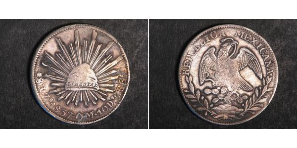 8 Real Second Federal Republic of Mexico (1846 - 1863) Silver 