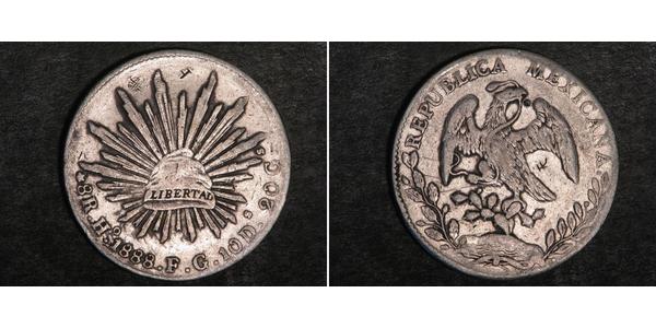 8 Real Second Federal Republic of Mexico (1846 - 1863) Silver 
