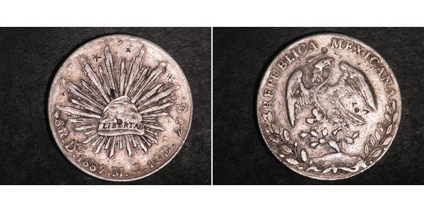 8 Real Second Federal Republic of Mexico (1846 - 1863) Silver 