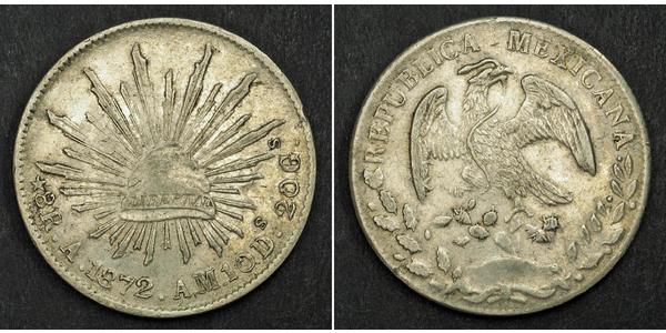 8 Real Second Federal Republic of Mexico (1846 - 1863) Silver 