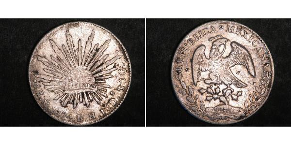 8 Real Second Federal Republic of Mexico (1846 - 1863) Silver 