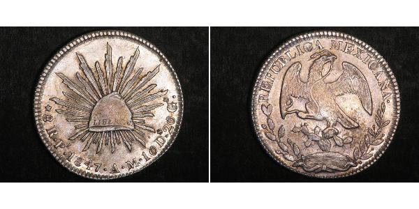 8 Real Second Federal Republic of Mexico (1846 - 1863) Silver 