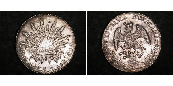 8 Real Second Federal Republic of Mexico (1846 - 1863) Silver 