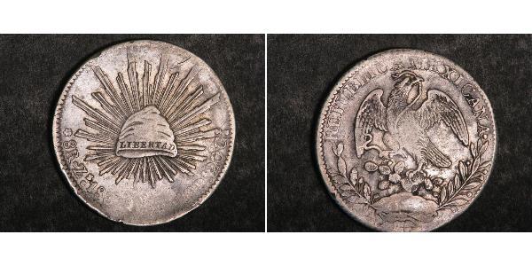 8 Real Second Federal Republic of Mexico (1846 - 1863) Silver 
