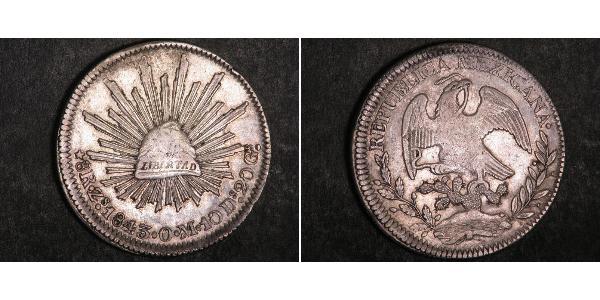 8 Real Second Federal Republic of Mexico (1846 - 1863) Silver 
