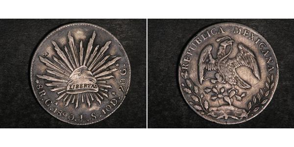 8 Real Second Federal Republic of Mexico (1846 - 1863) Silver 