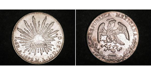 8 Real Second Federal Republic of Mexico (1846 - 1863) Silver 