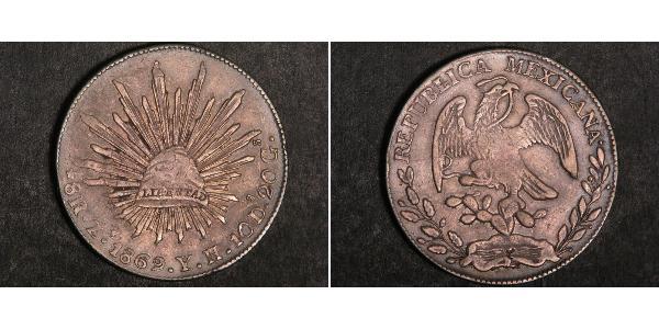8 Real Second Federal Republic of Mexico (1846 - 1863) Silver 