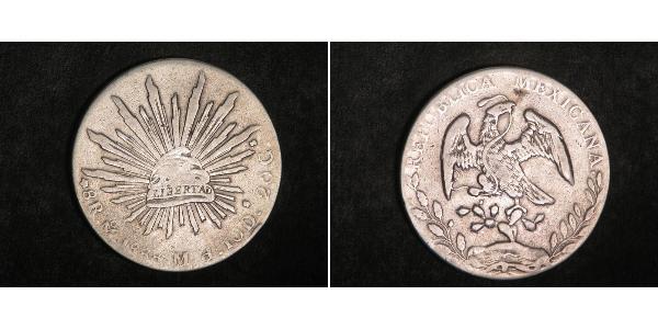 8 Real Second Federal Republic of Mexico (1846 - 1863) Silver 