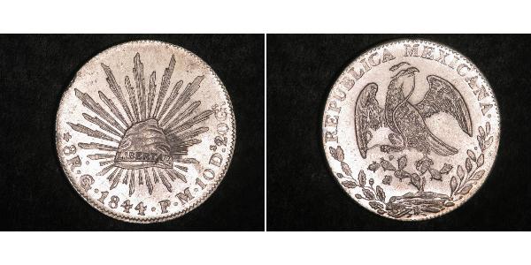 8 Real Second Federal Republic of Mexico (1846 - 1863) Silver 
