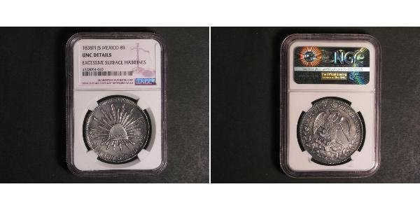 8 Real Second Federal Republic of Mexico (1846 - 1863) Silver 