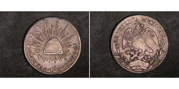 8 Real Second Federal Republic of Mexico (1846 - 1863) Silver 