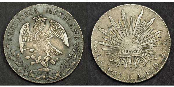 8 Real Second Federal Republic of Mexico (1846 - 1863) Silver 