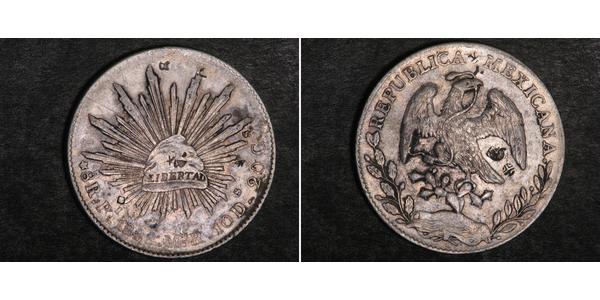 8 Real Second Federal Republic of Mexico (1846 - 1863) Silver 